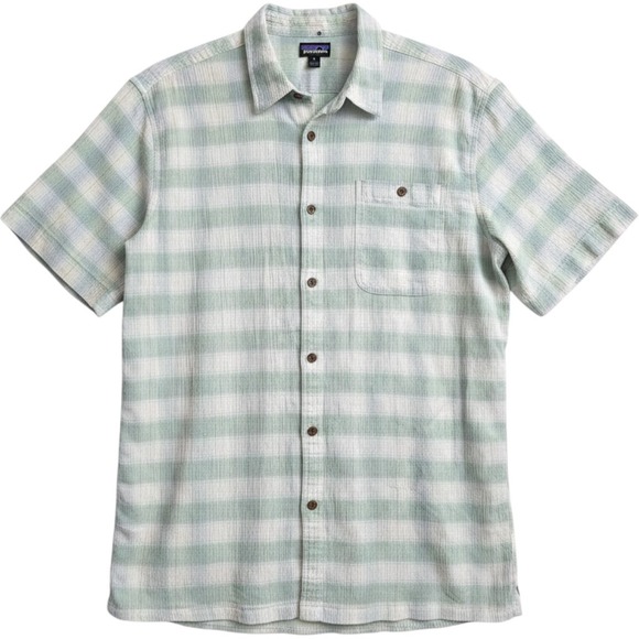 Patagonia Other - Patagonia Button Up XL Blue White Striped Organic Cotton Seersucker Gorpcore